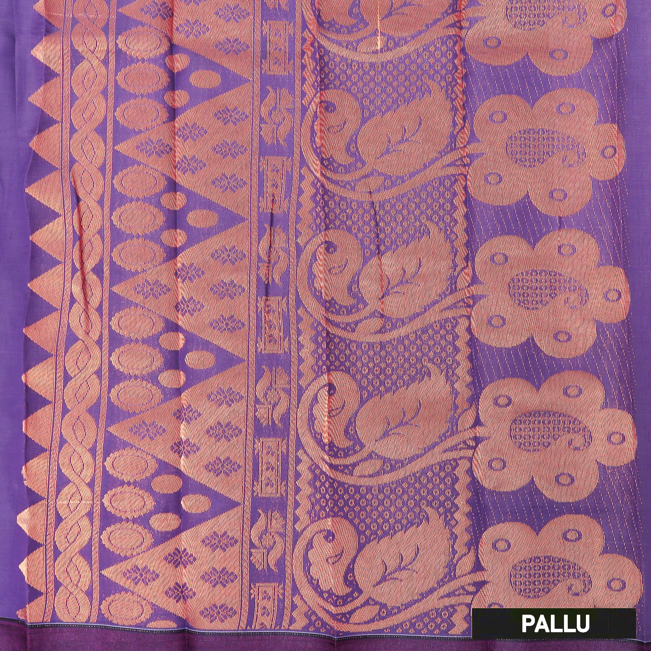 Pastel Green With Purple Silk Cotton Saree
