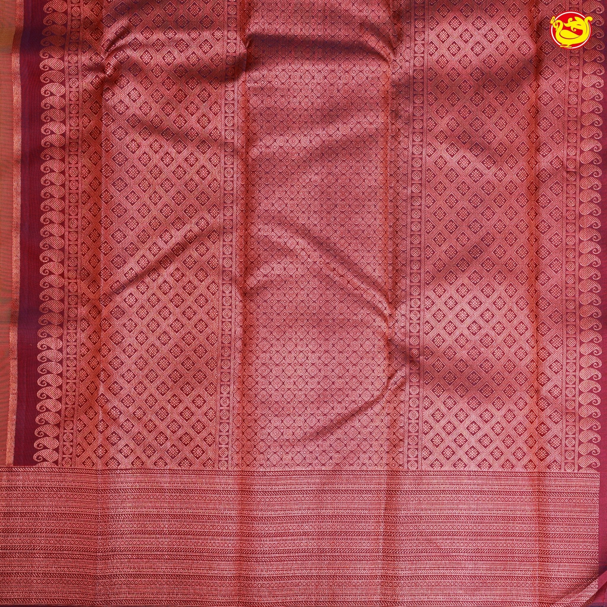 Fenugreek Yellow with Wine Traditional Buttas Soft Silk Saree - Thenianantham