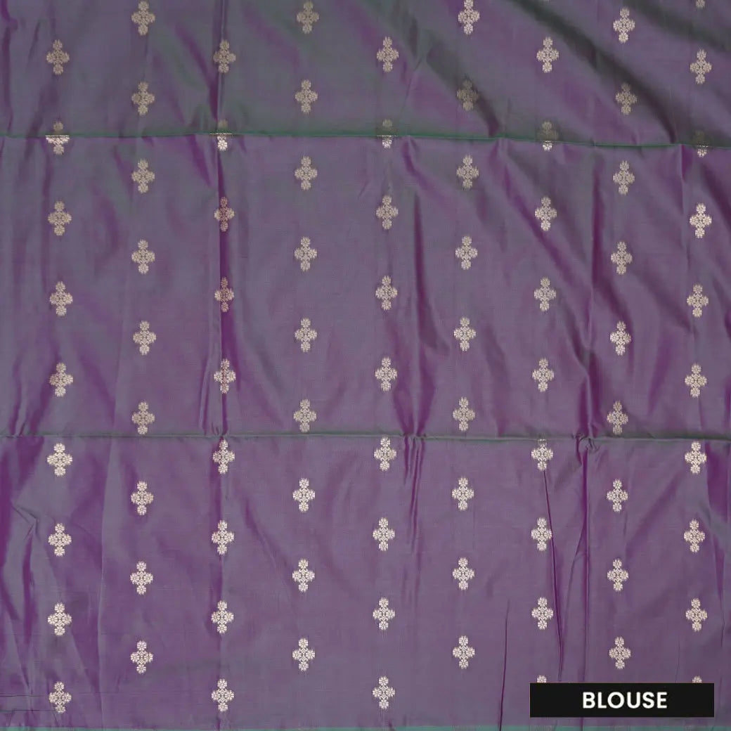Green with Purple Soft Silk Saree