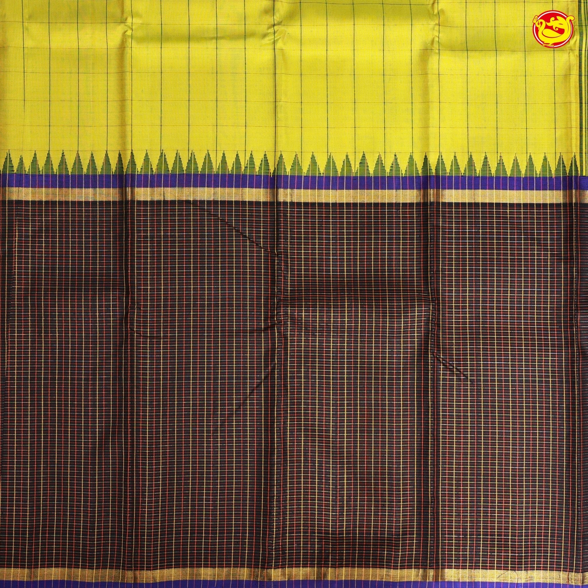 Multicolor Checked Motifs Soft Silk Saree - Thenianantham