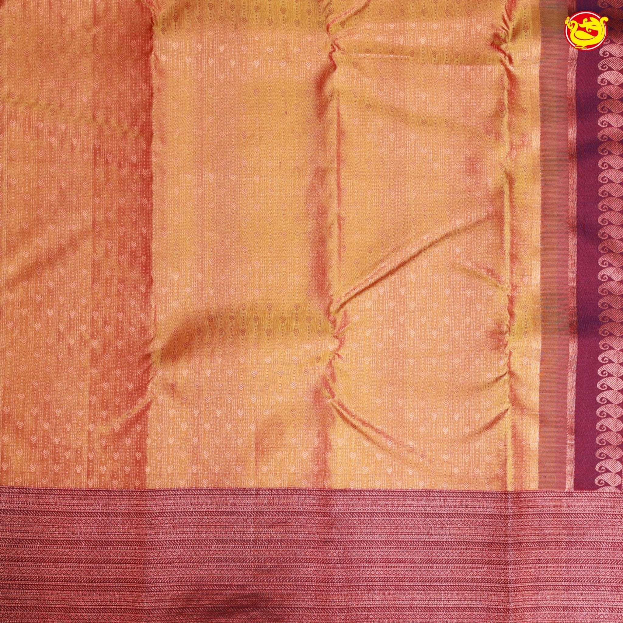Fenugreek Yellow with Wine Traditional Buttas Soft Silk Saree - Thenianantham