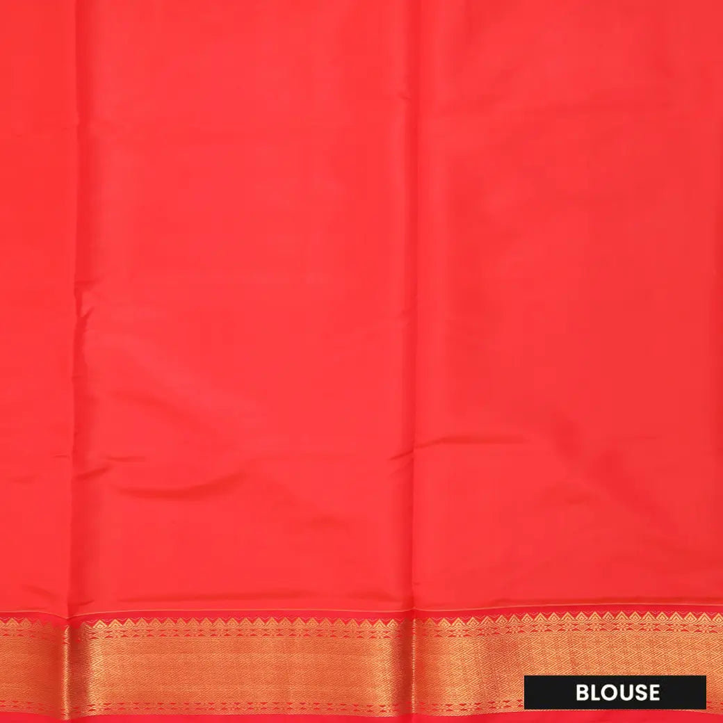 Lime Green With Red Semi Silk Cotton Saree