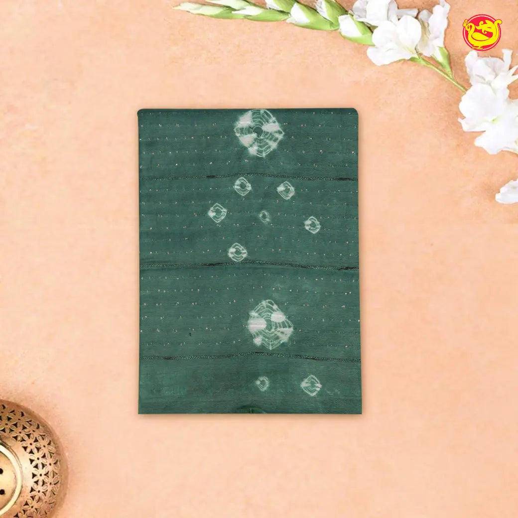 Teal Green Art Bamboo Cotton Saree