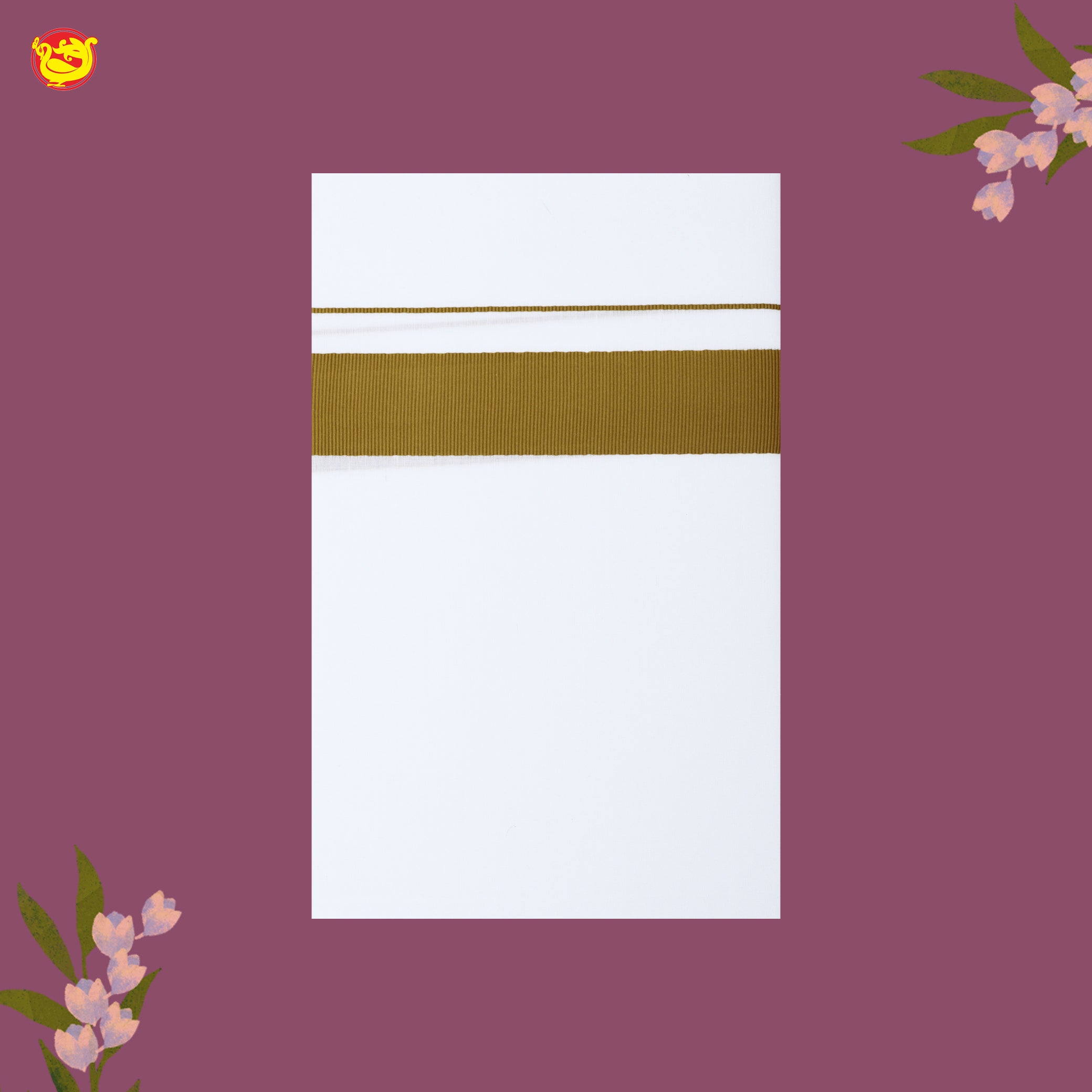 White with Goldan Fancy Border Single Layer Cotton Men’s Dhoti