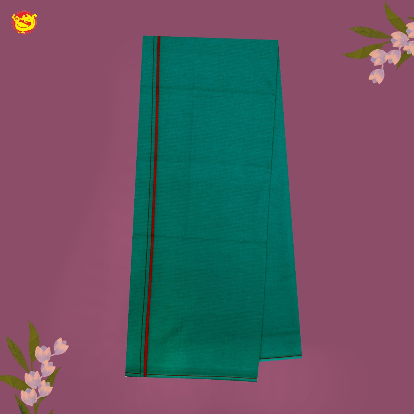 Green With Red Border Men’s Temple Wear Dhotis