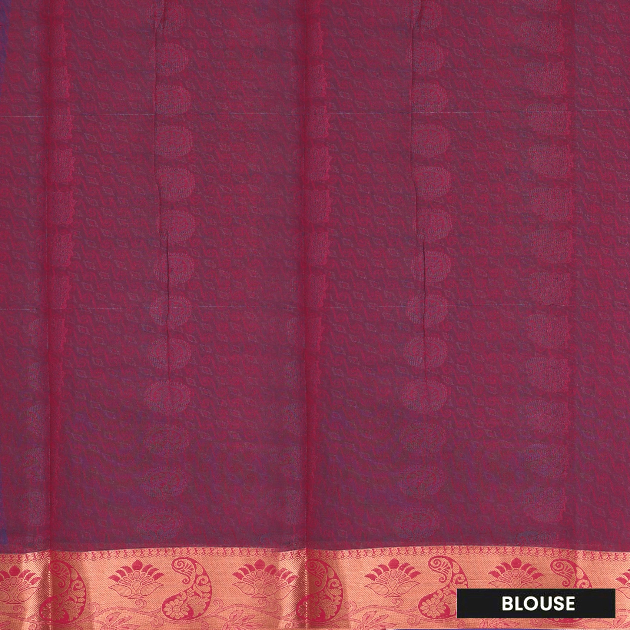 Blue With Maroon Silk Cotton Saree