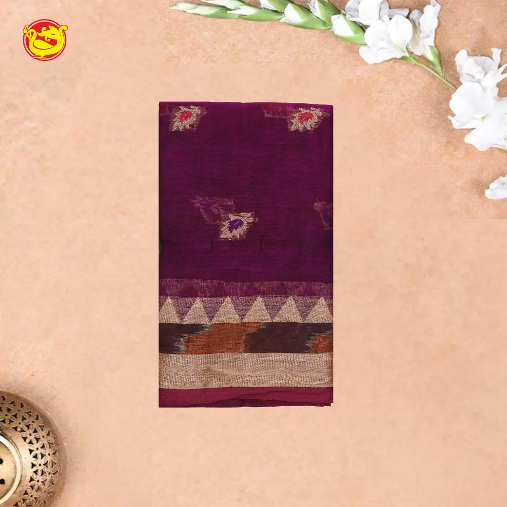 Multicolour Pure Bengal Cotton Saree without Blouse