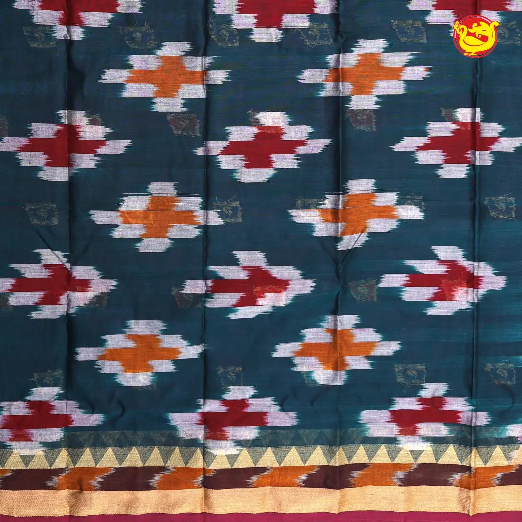 Multicolour Pure Bengal Cotton Saree without Blouse