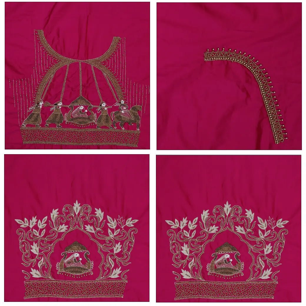 Pink Bridal Aariwork Blouse