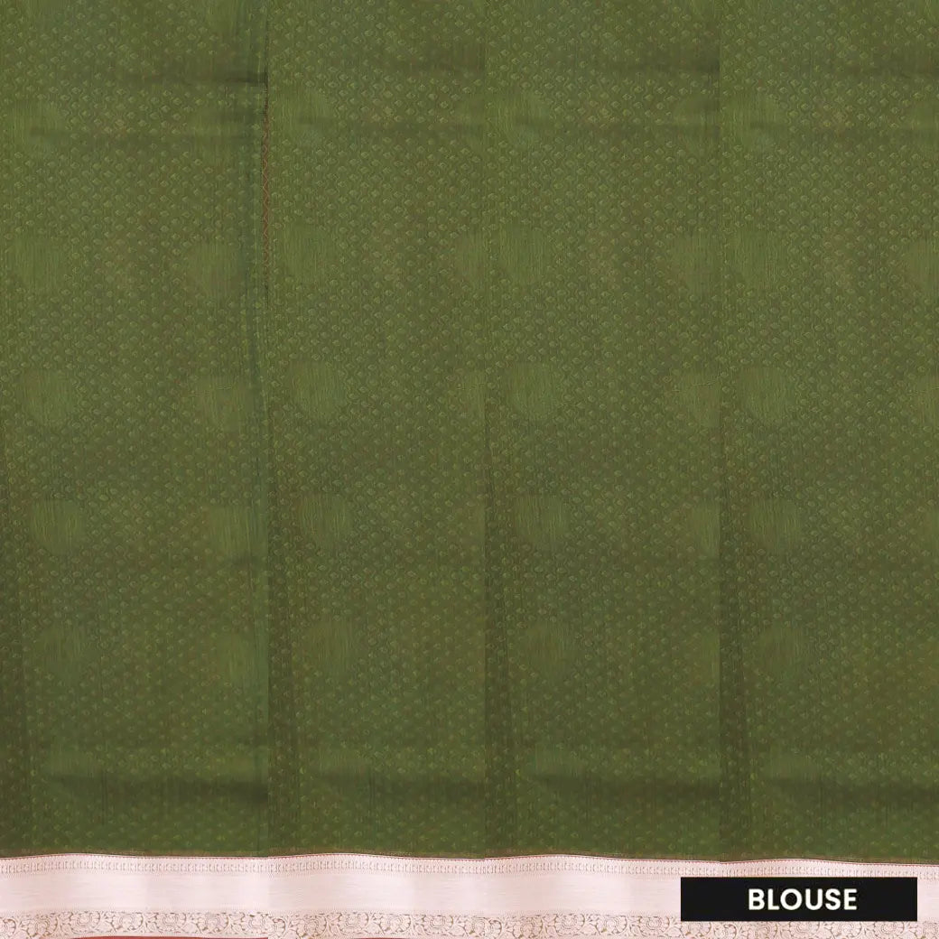 Maroon With Forest Green Silk Cotton Saree