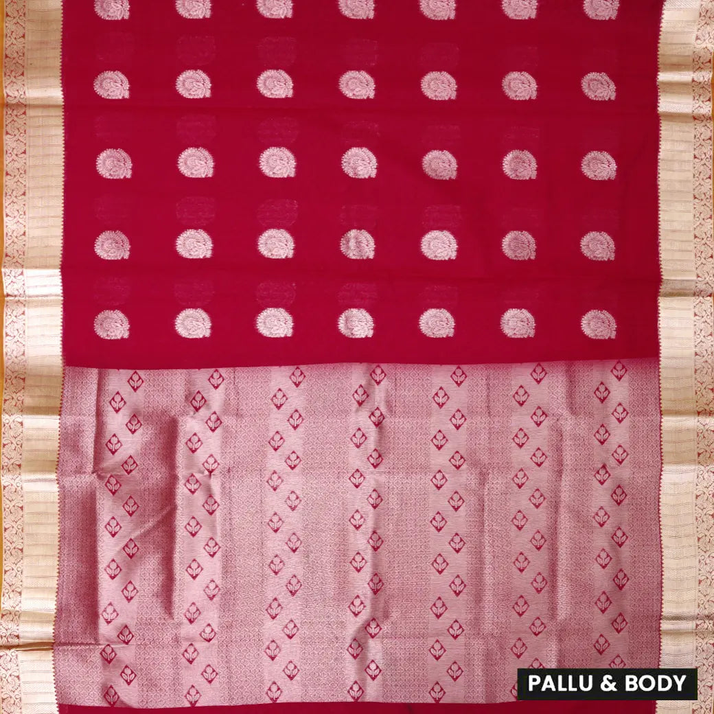 Red Colour Silk Cotton Saree