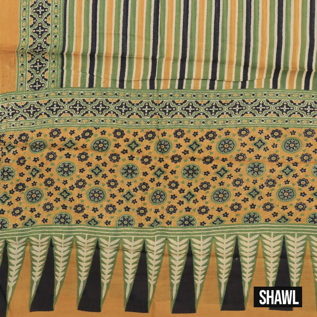 Mustard Yellow Ladies Cotton Chudithar Set Material