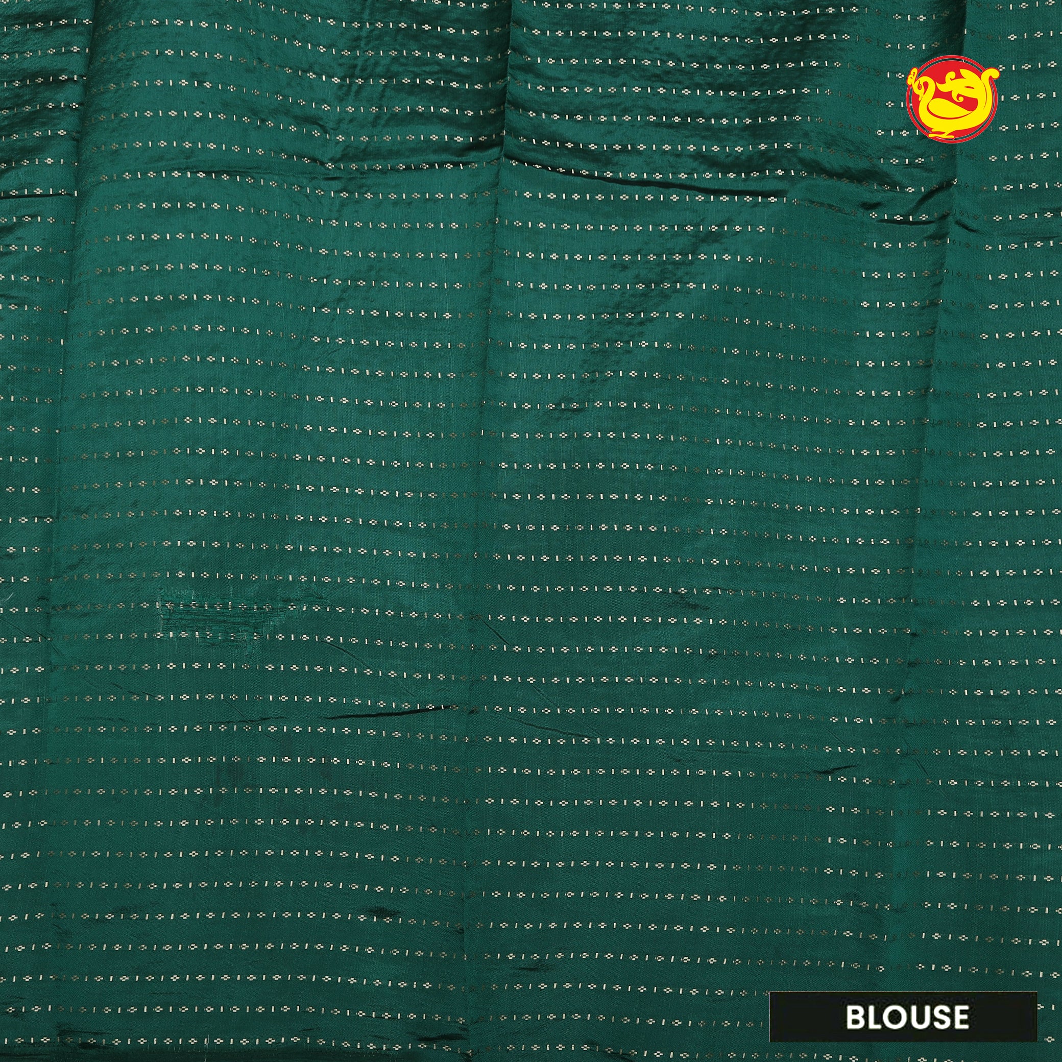 White with Dark Green blue Stripes Design Semi Raw Silk Saree