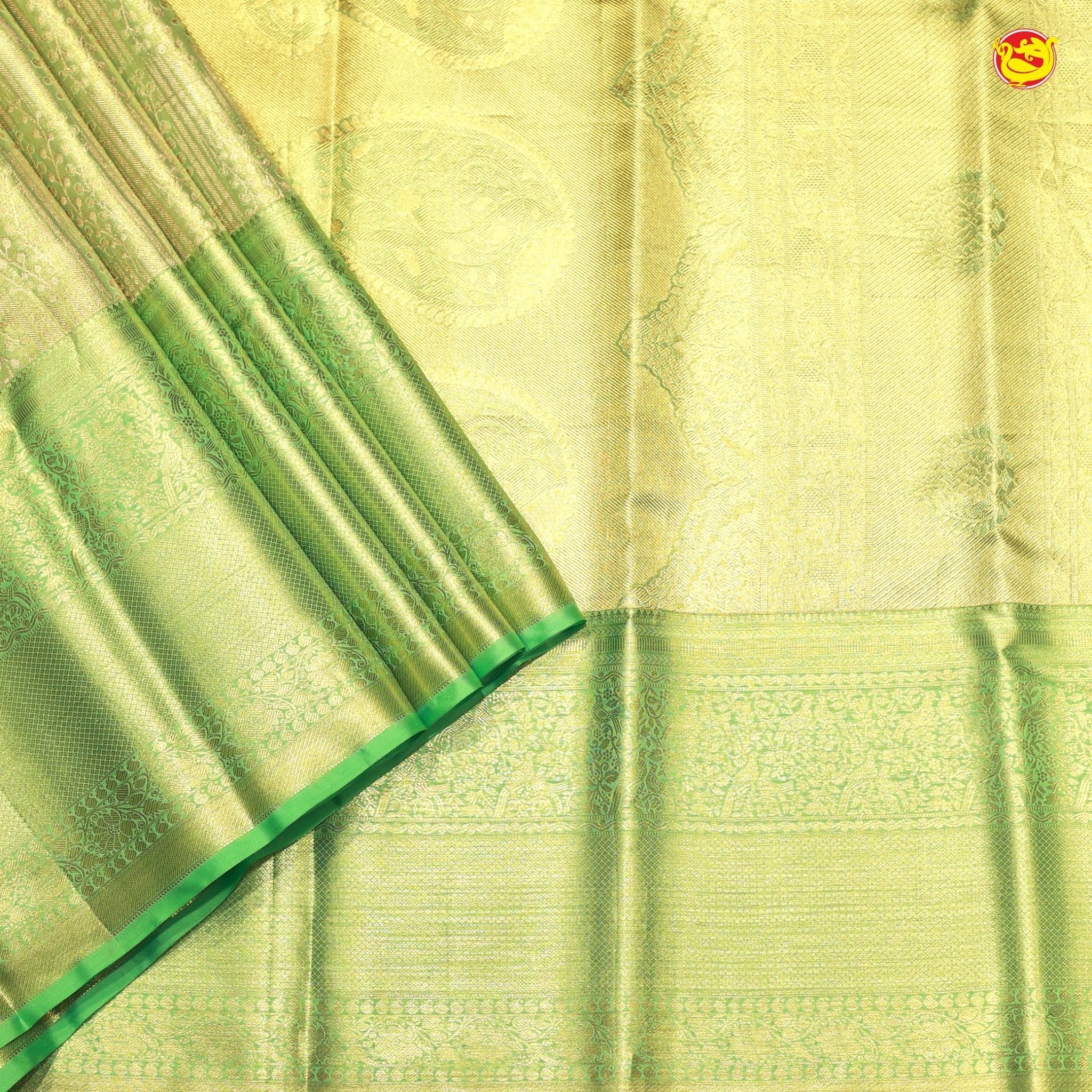 Pastel Green Pure Kanchipuram Silk Saree - Thenianantham