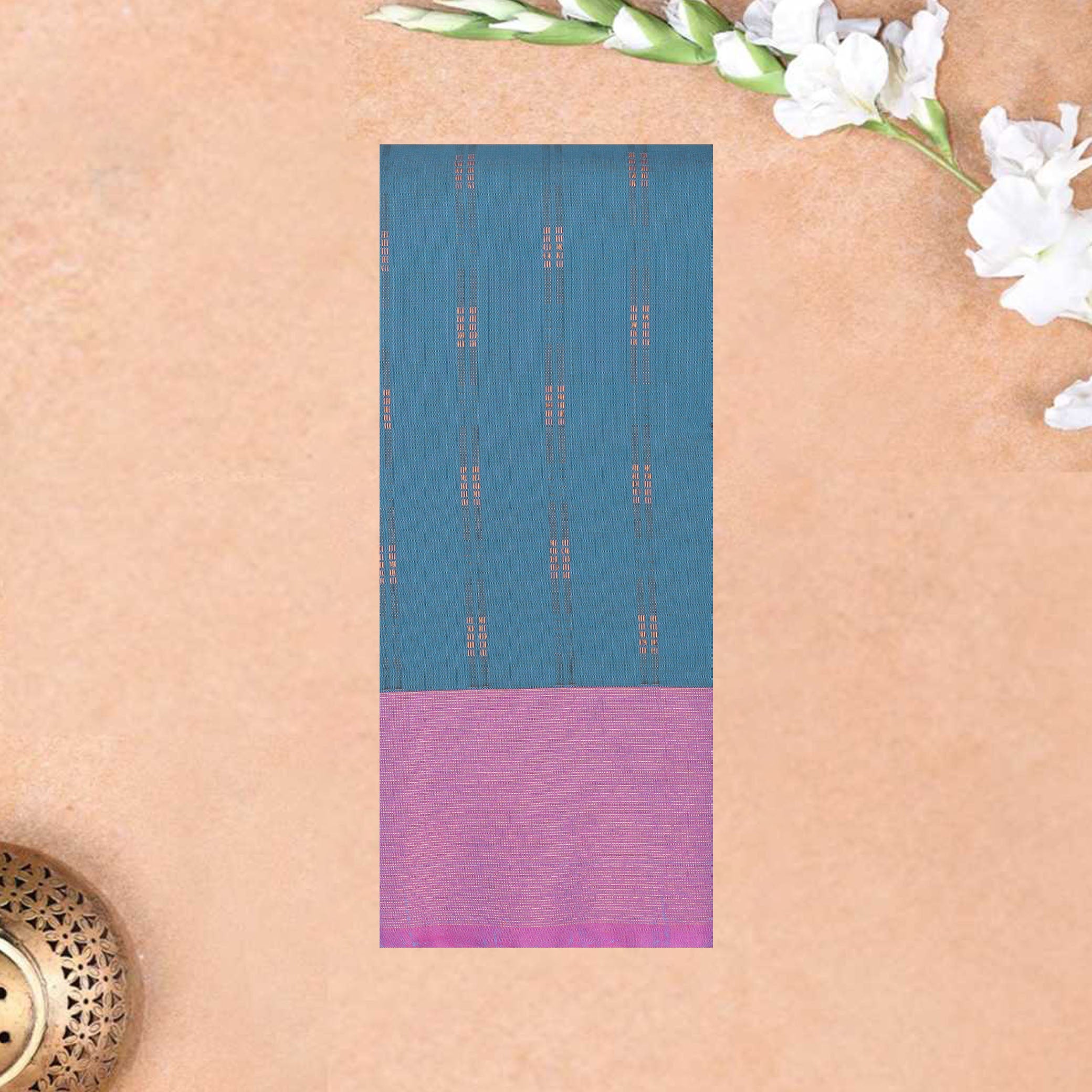 Medium Blue with Pink Arani Silk Saree
