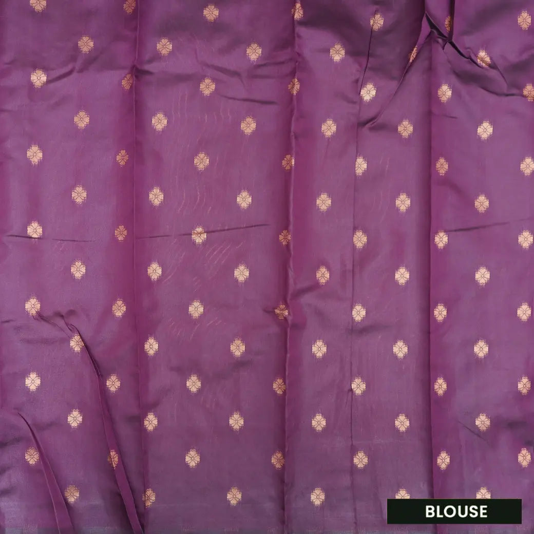 Baby Aqua with Purple Tissue Silk Saree