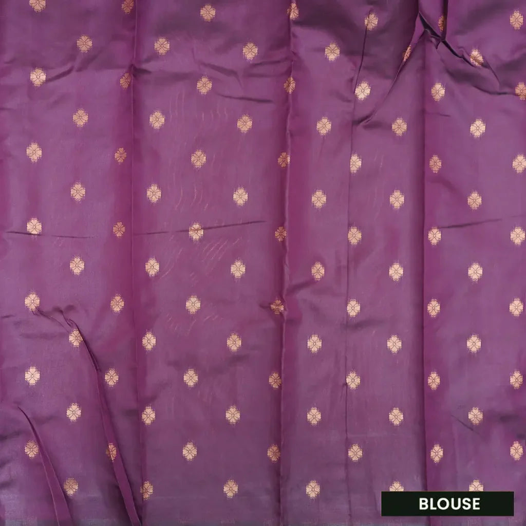Baby Aqua with Purple Gopuram Semi Silk saree