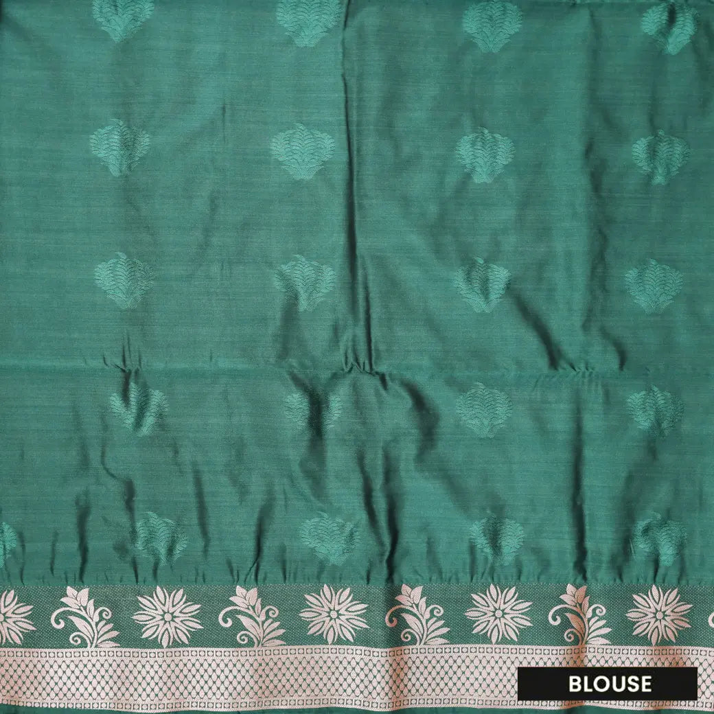 Punch Pink with Green Soft Silk Saree