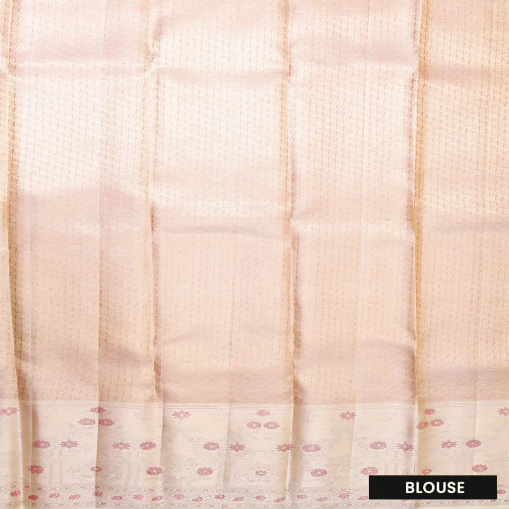Red with off White Kanchipuram Wedding silk saree