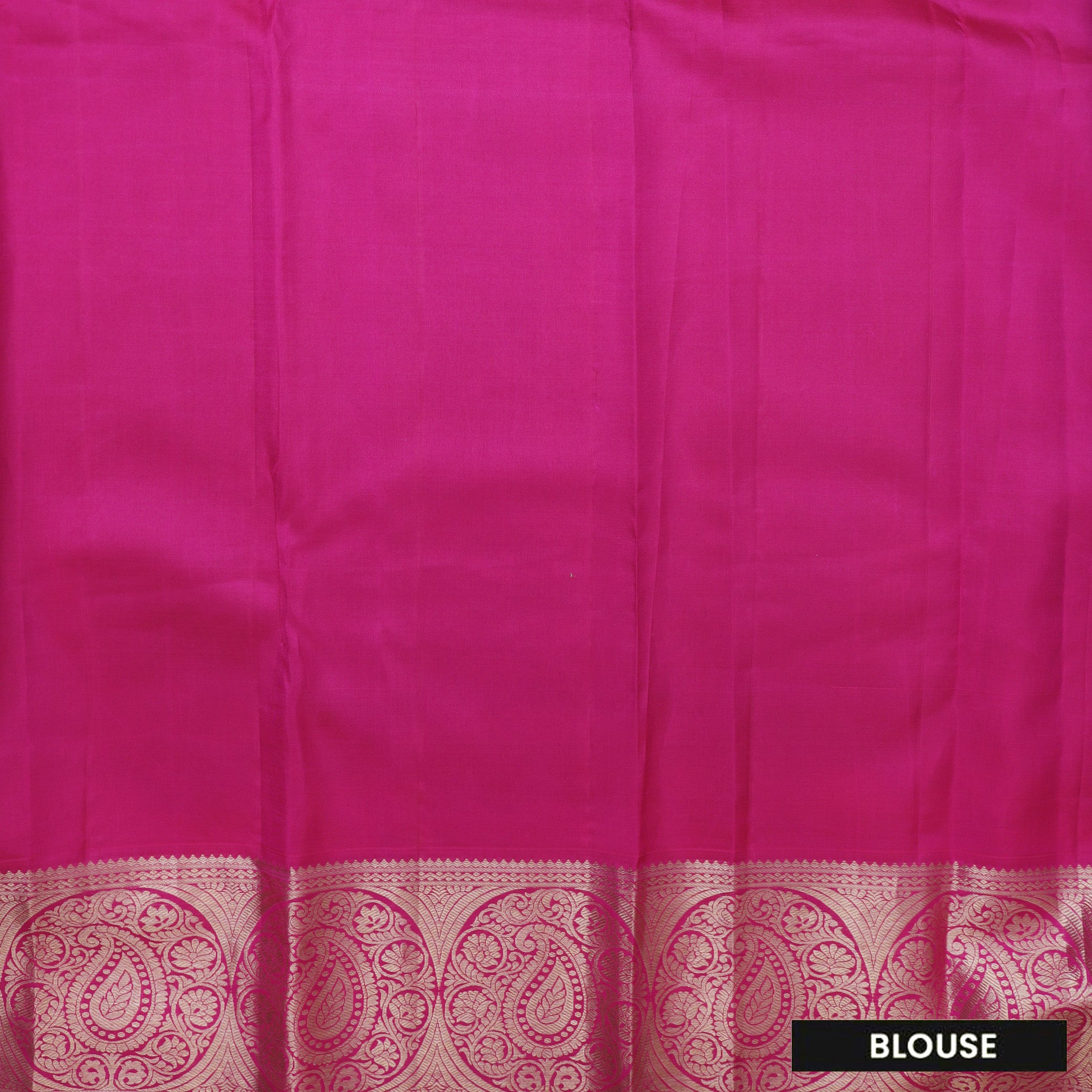 Blue With Pink Golden Zari Border Wedding Silk Saree