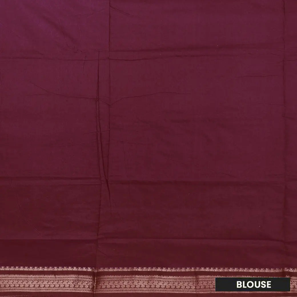 Sky Blue With Maroon Premium Quality Kalyani Cotton Saree
