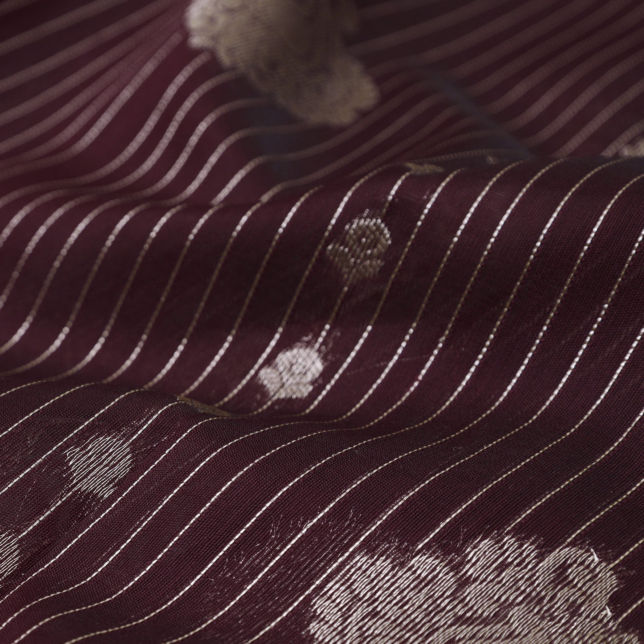 Wine purple With Green Silk Cotton Saree