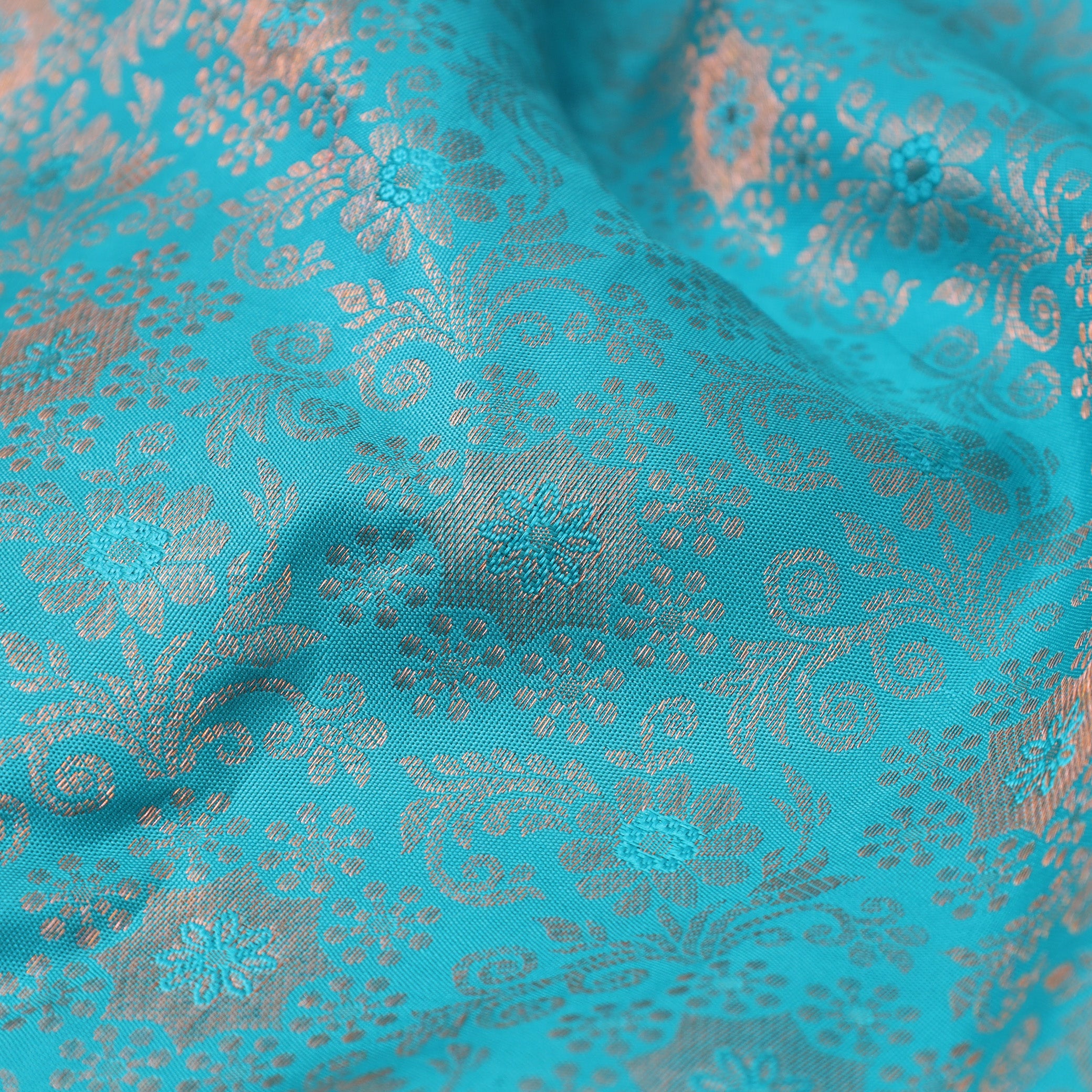 Blue With Pink Golden Zari Border Wedding Silk Saree