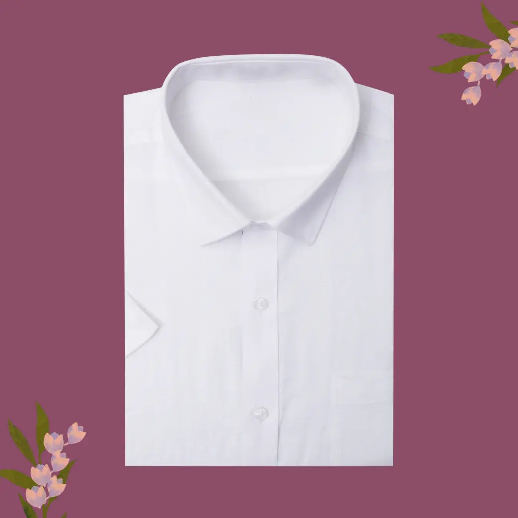 White Cotton Readymade Shirt for Men