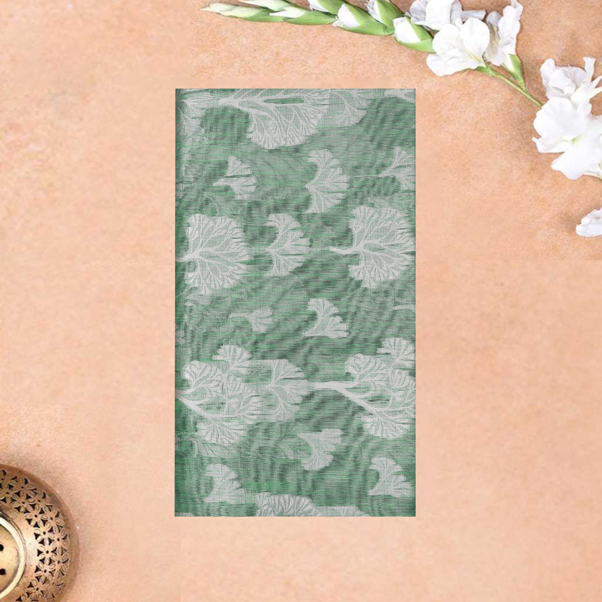 Forest Green Colour Fancy Weaving Saree