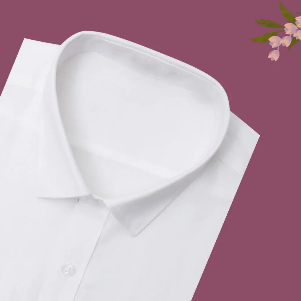 White Cotton Readymade Shirt for Men