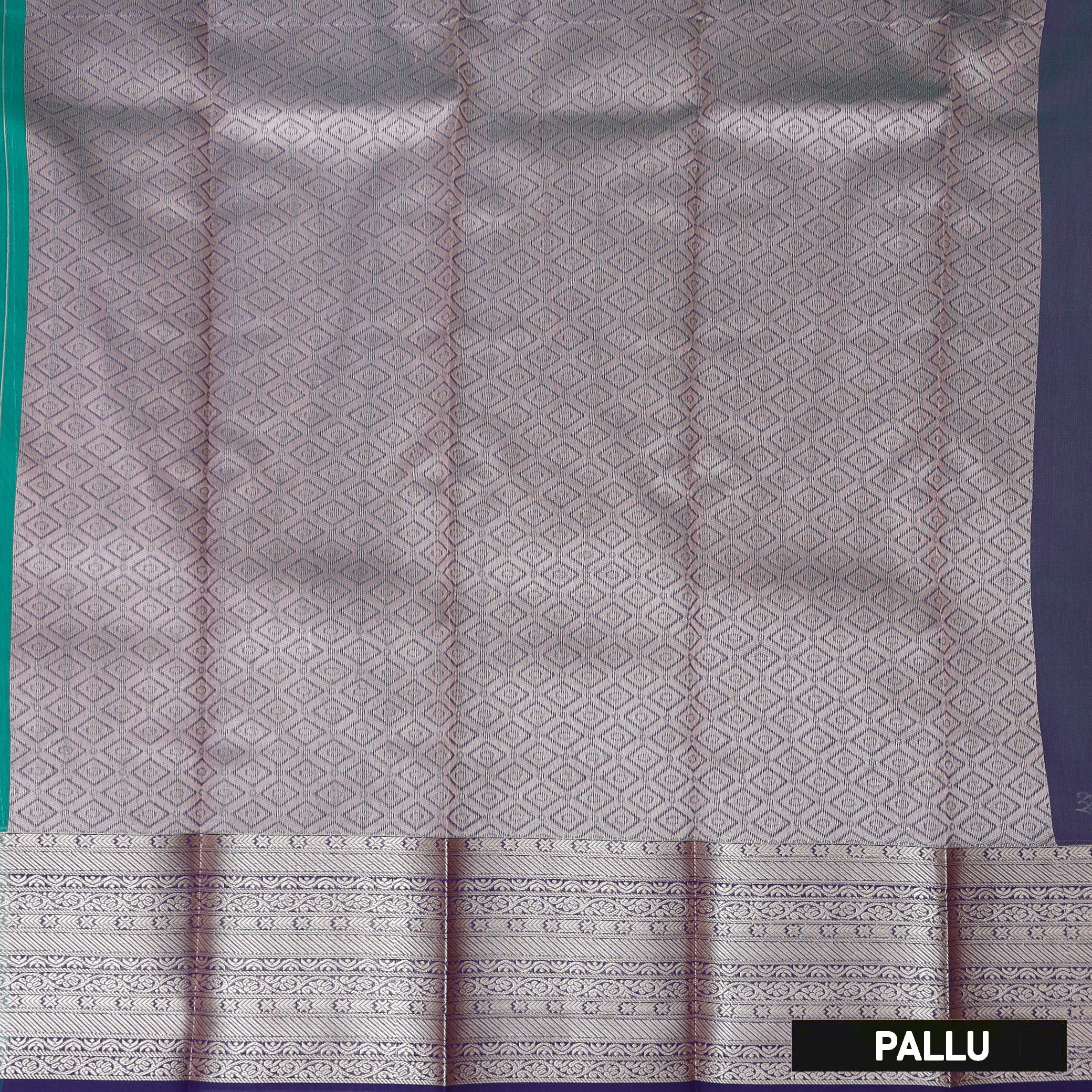 Creen With Purple Silk Cotton Saree