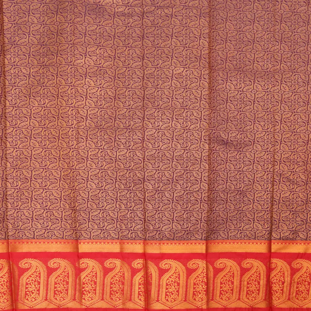 Dark Purple with Red Art Silk Saree