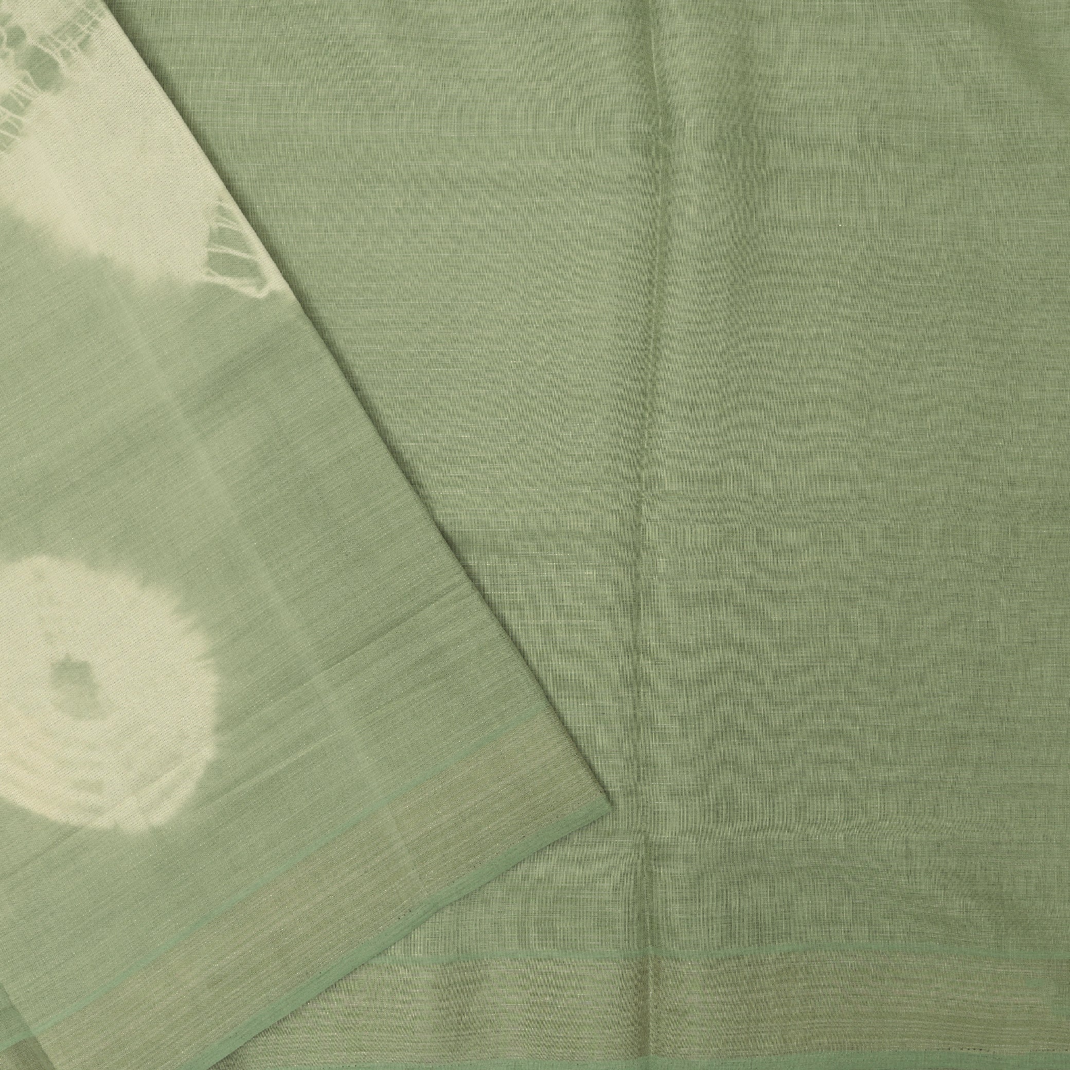 Green Linen Digital Cotton Saree