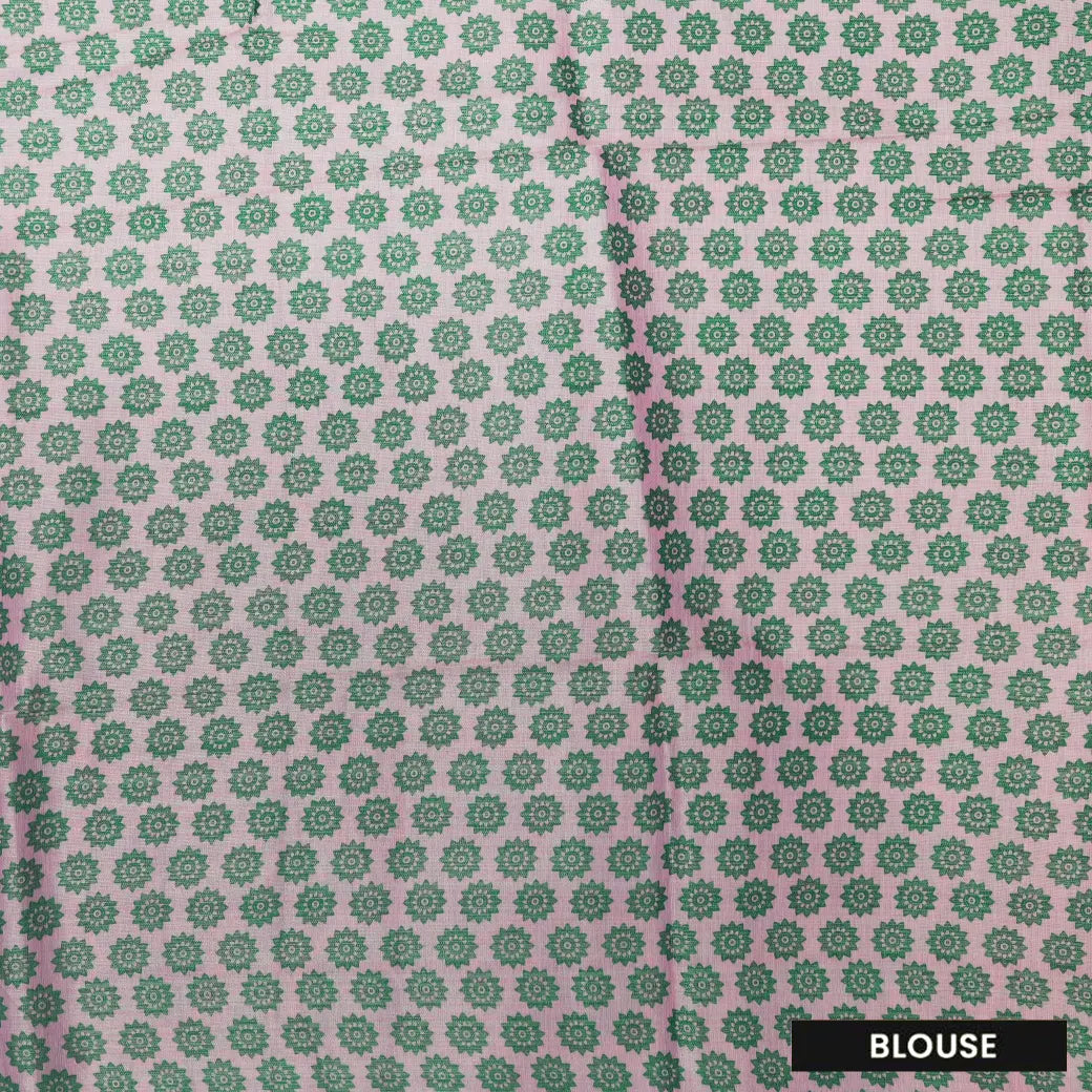 Light Pink with Green Tissue Silk Saree