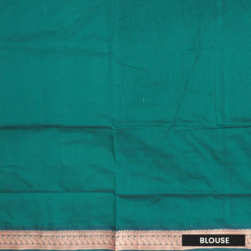 Sandal With Green Premium Quality Kalyani Cotton Saree