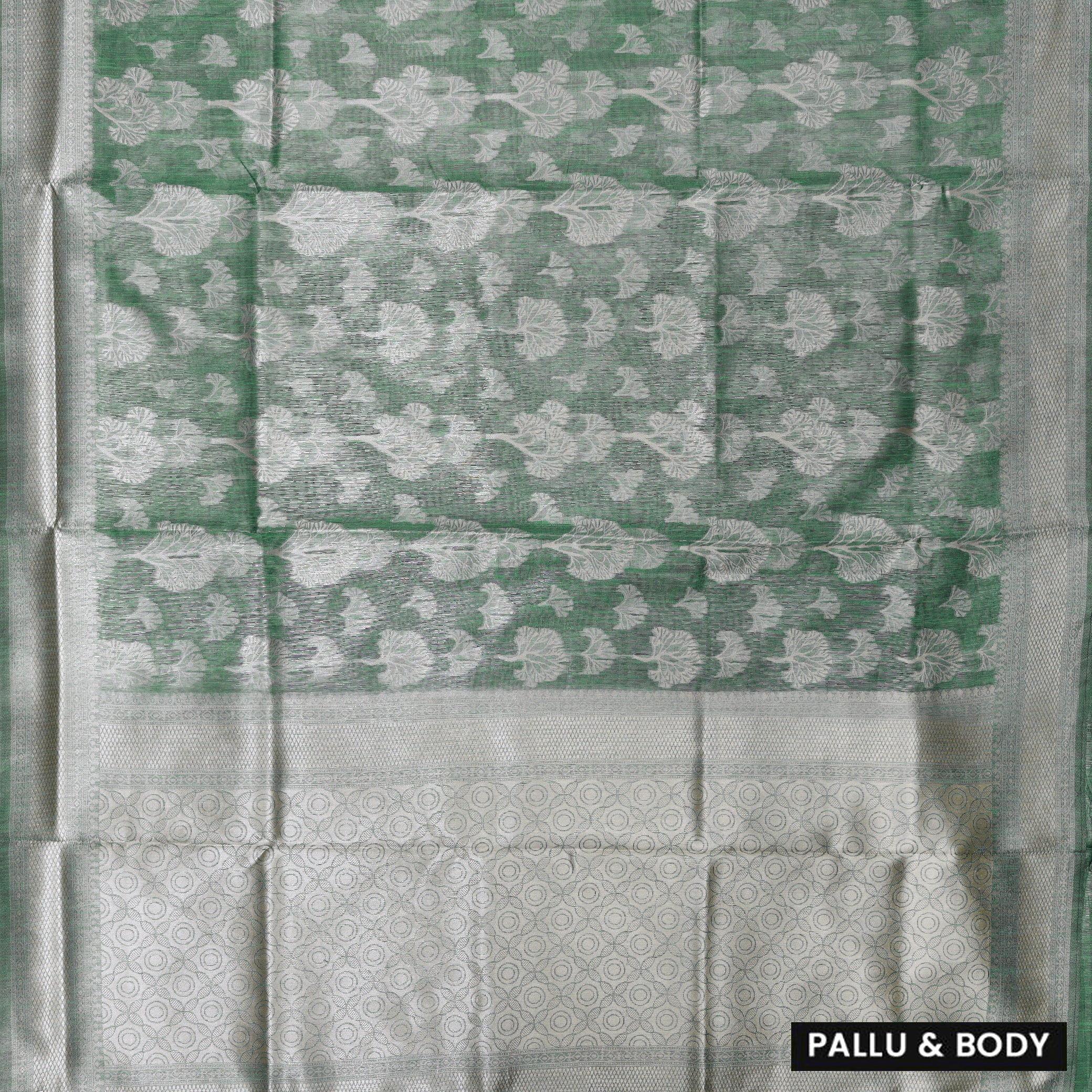 Forest Green Colour Fancy Weaving Saree