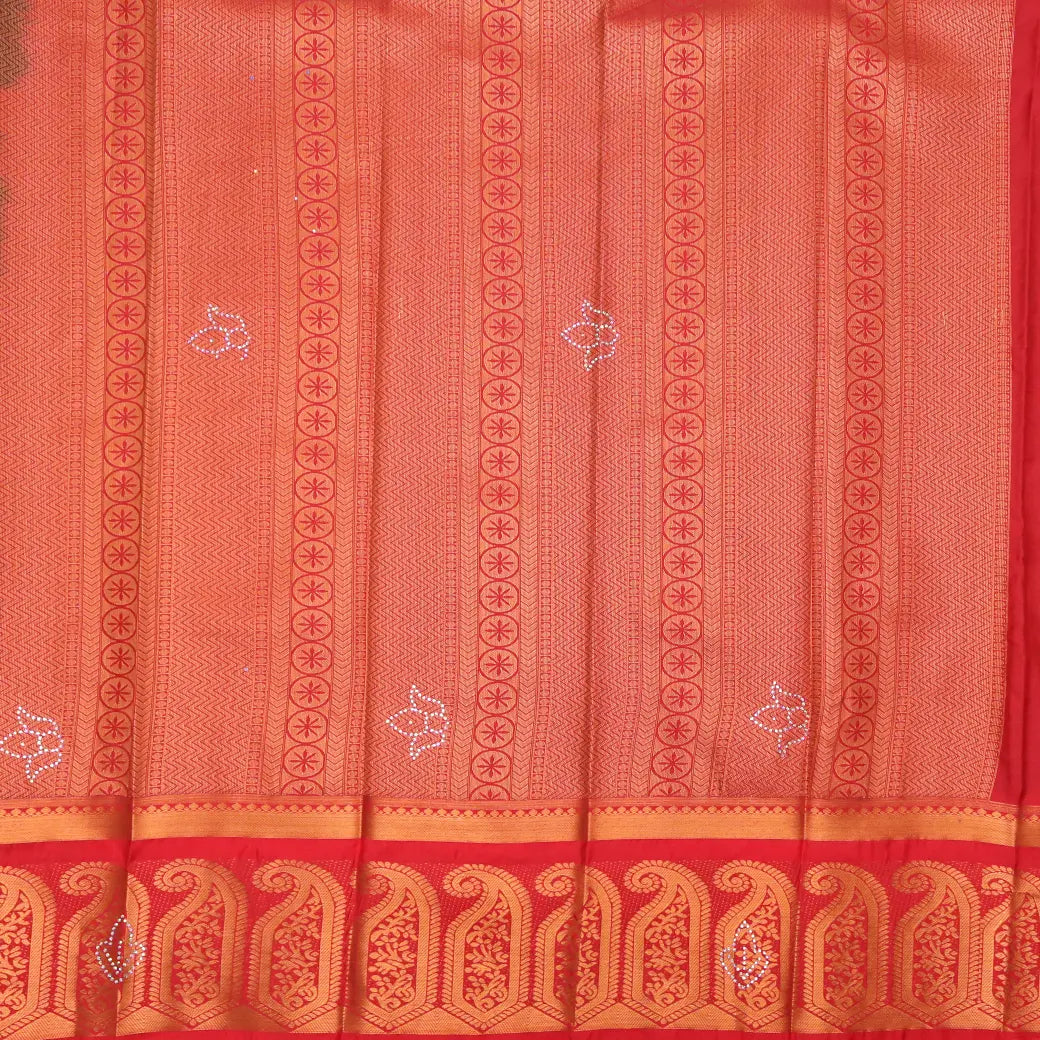 Dark Purple with Red Art Silk Saree