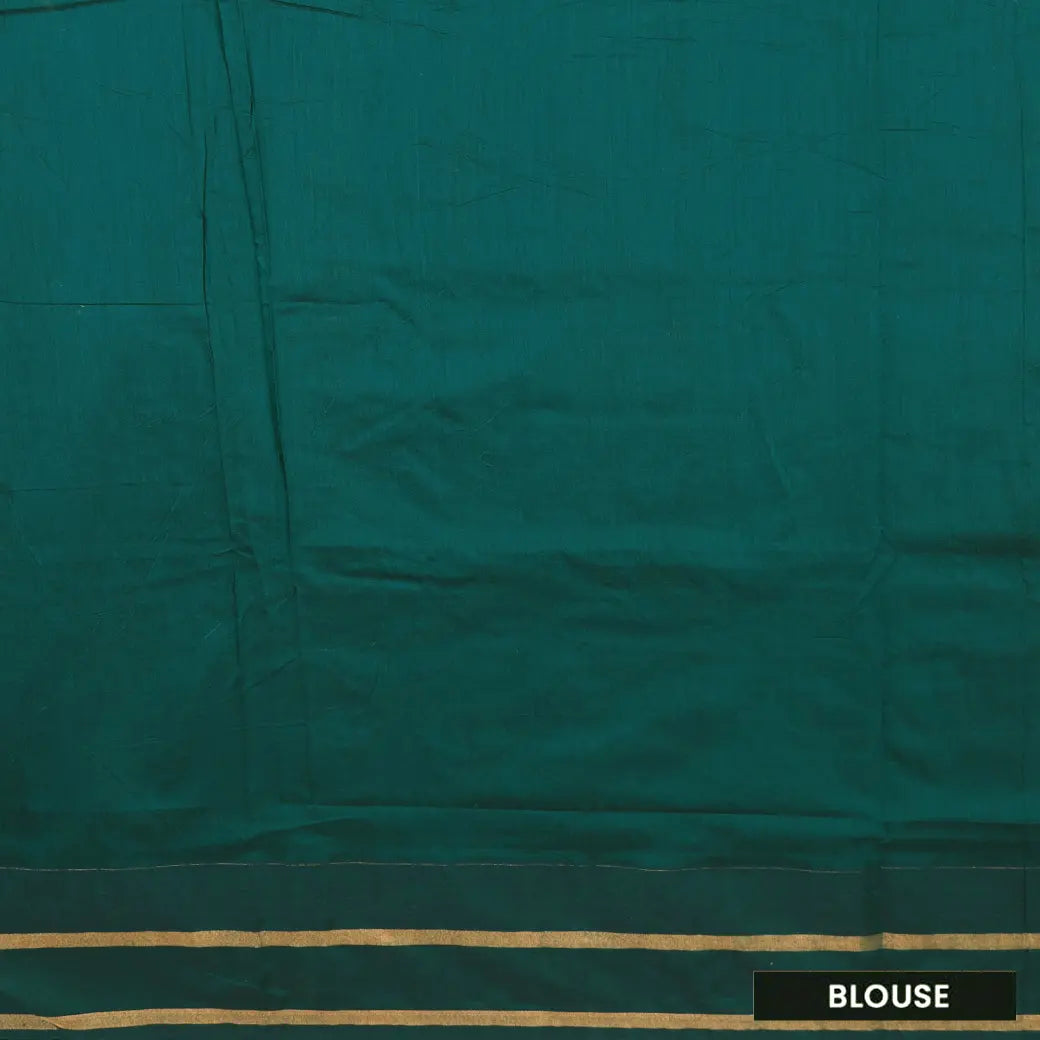 Sandal With Green Premium Quality Kalyani Cotton Saree