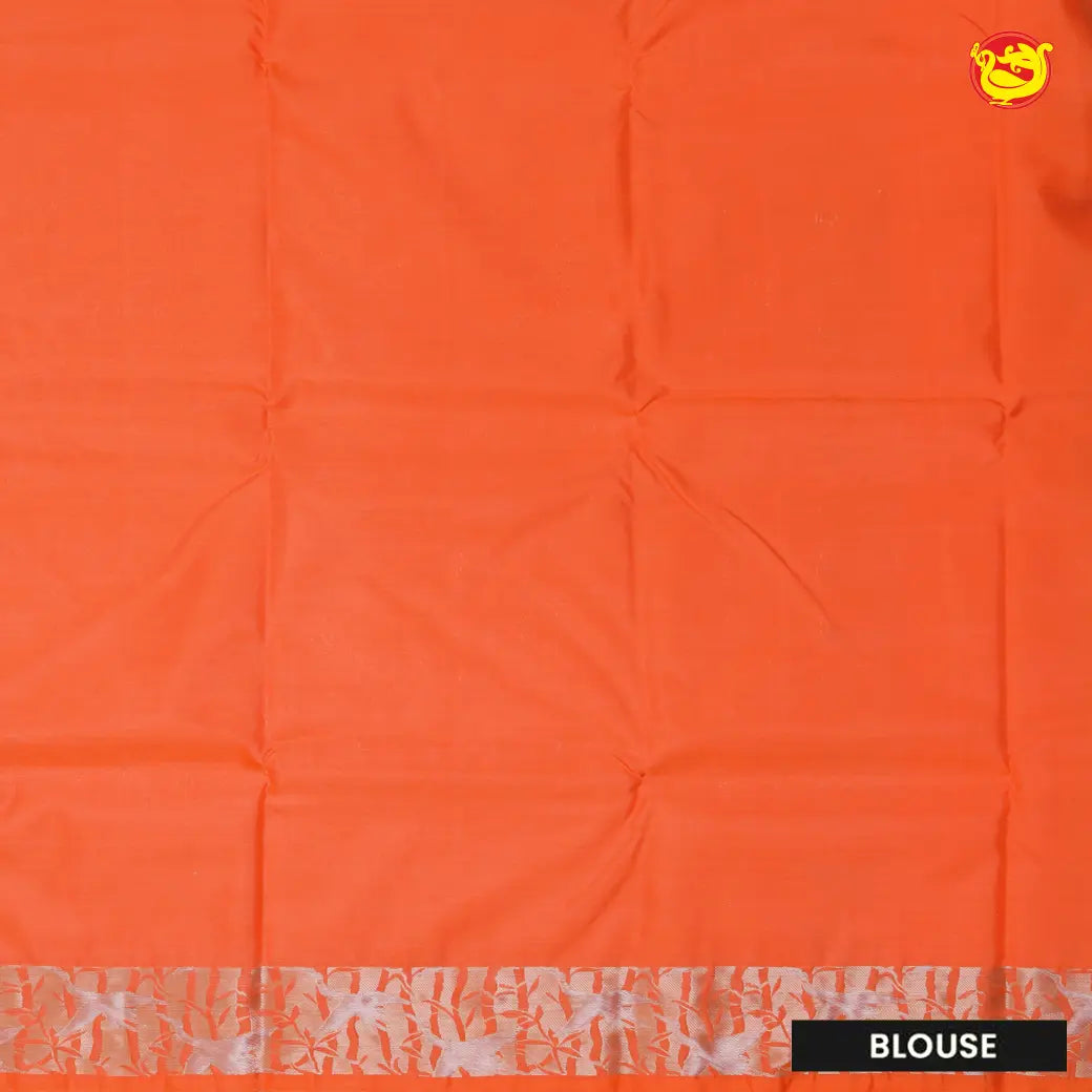 Mustard Yellow with Orange Soft Silk Saree