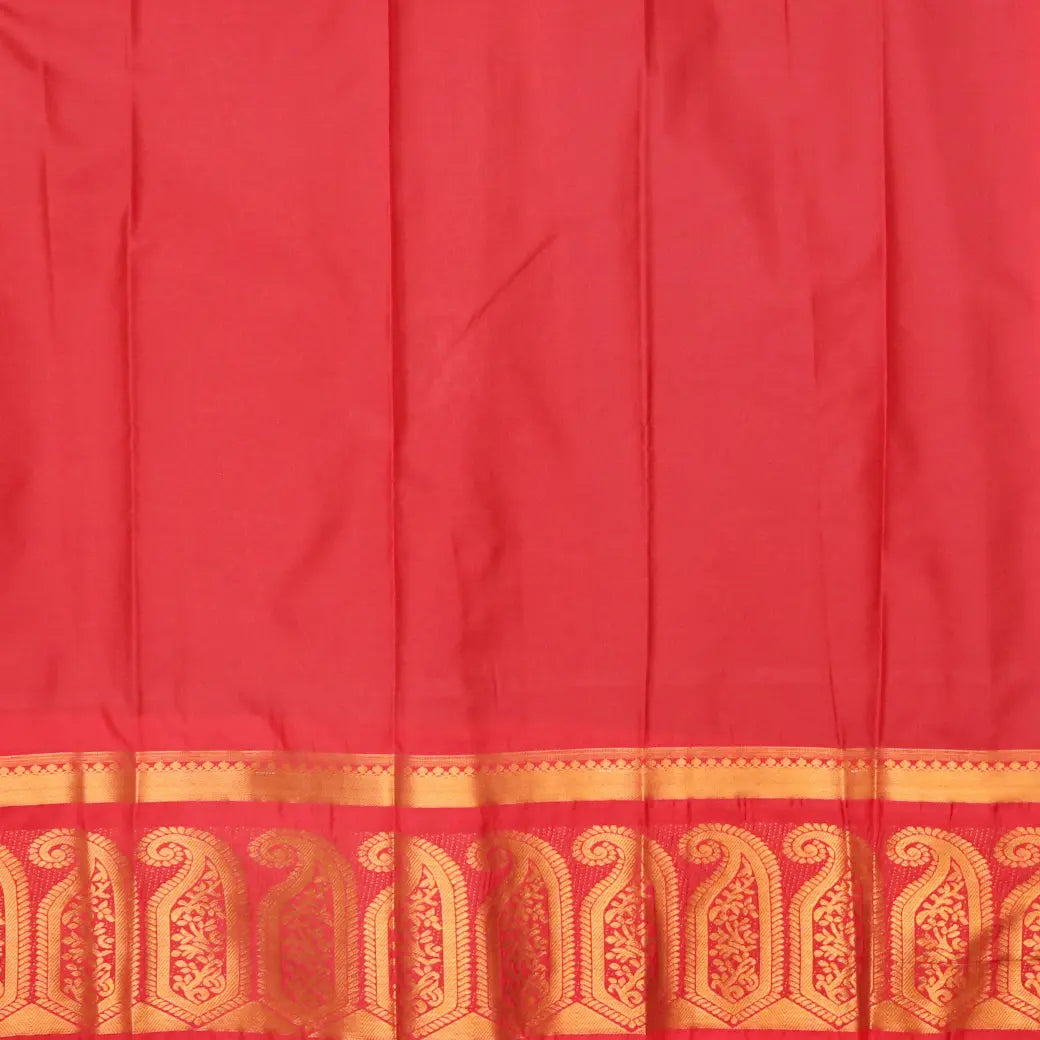 Dark Purple with Red Art Silk Saree