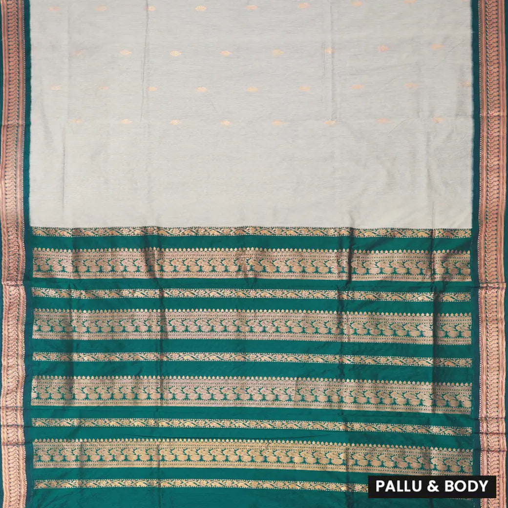 Sandal With Green Premium Quality Kalyani Cotton Saree