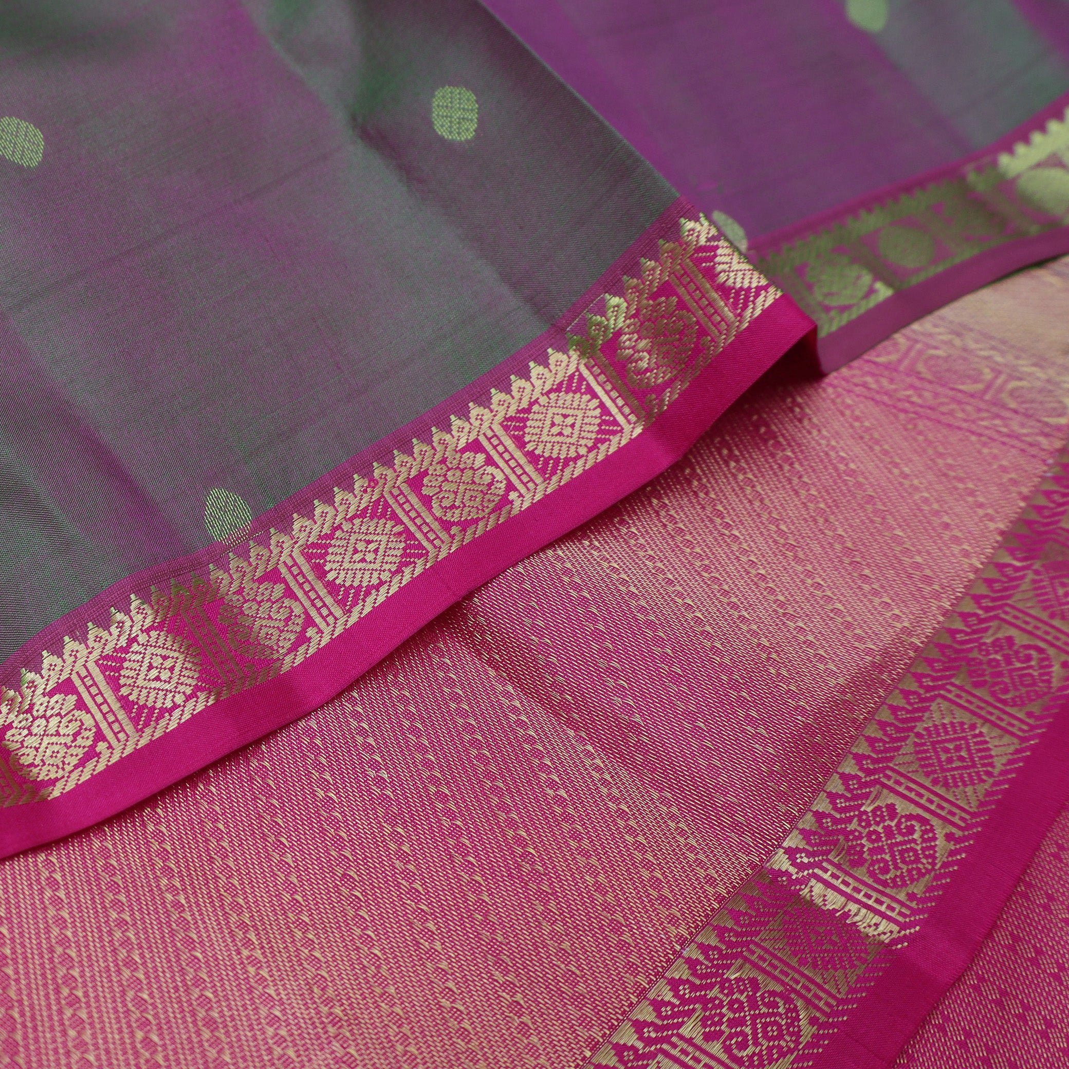 Maroon With Pink Gold Zari Yuvana Semi Soft Silk Saree