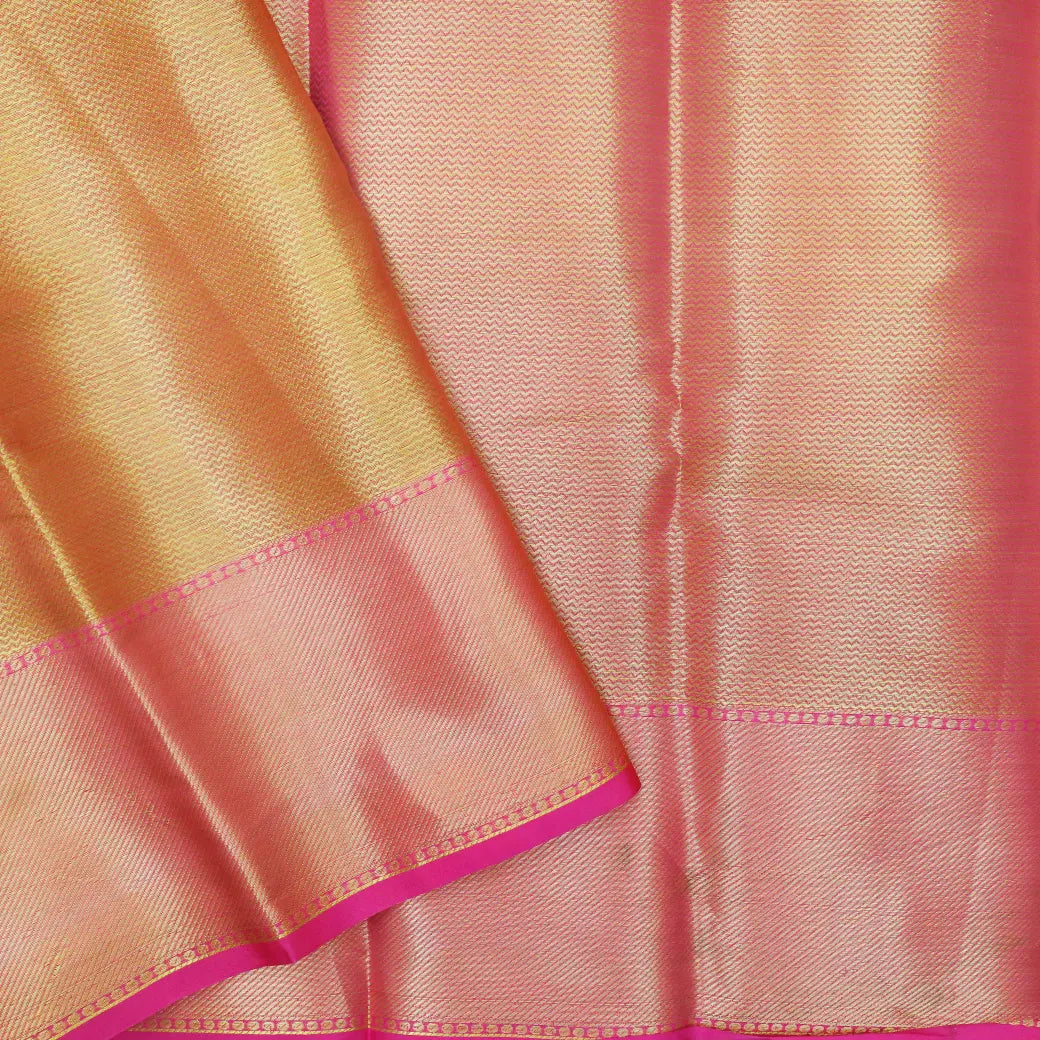 Pink & Golden with Pink Tissue Semi Silk Saree