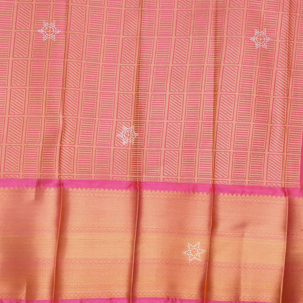 Light yellow with Pink Art Silk Saree