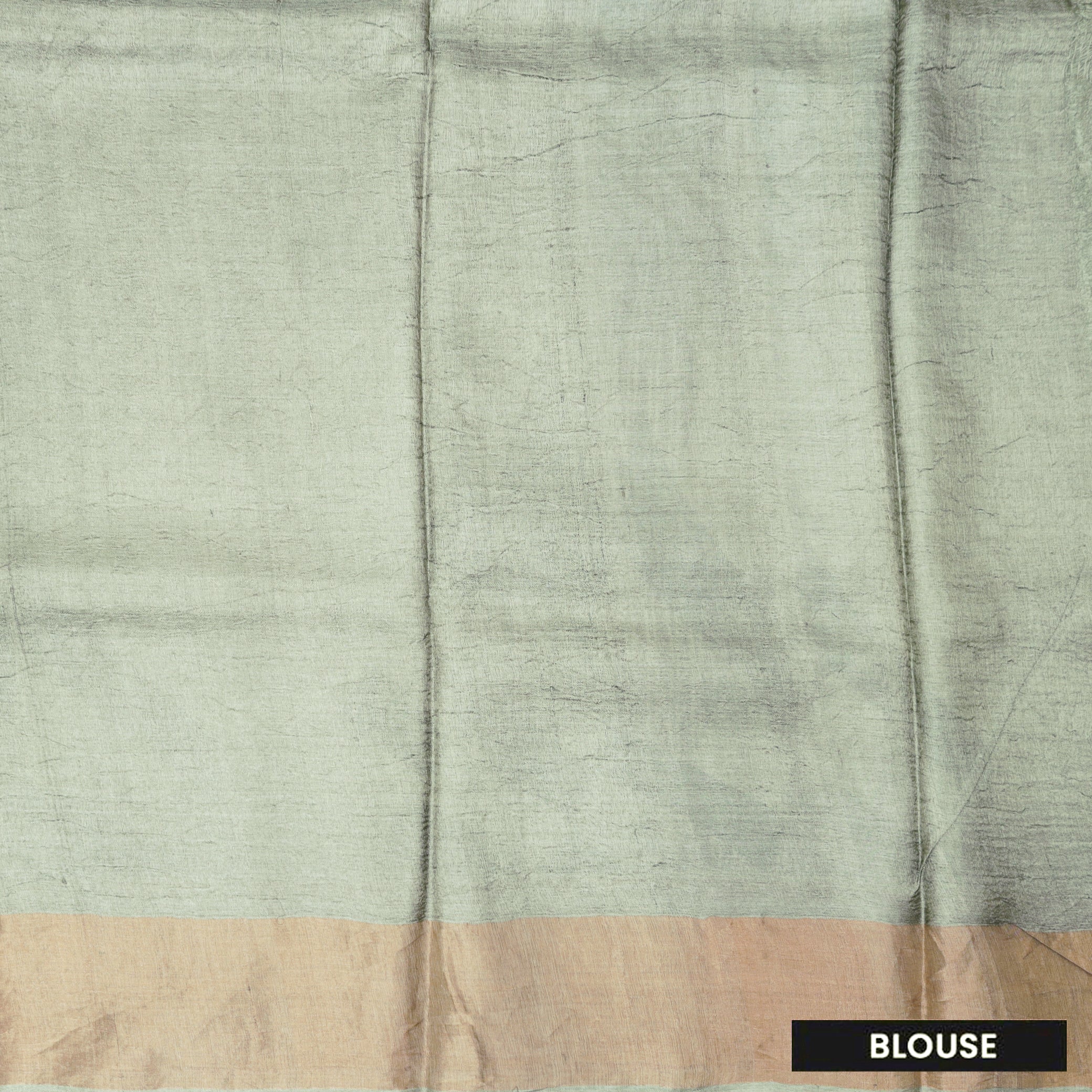 Pure Tussar Silk Saree Pale Green and Orange Shade With Floral Design and Painted Prints and Zari Woven Border