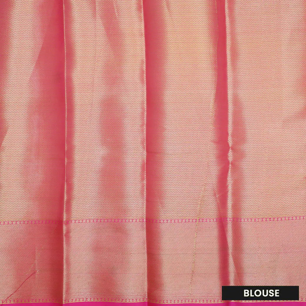 Pink & Golden with Pink Tissue Semi Silk Saree