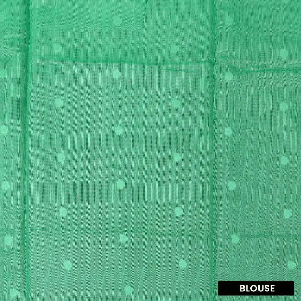 GREEN Semi Burberry Silk Saree