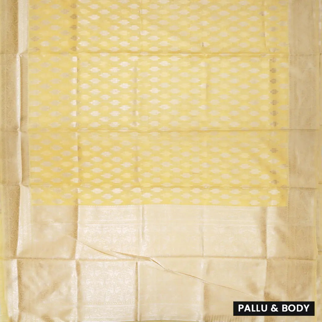 Yellow Colour Fancy Weaving Saree