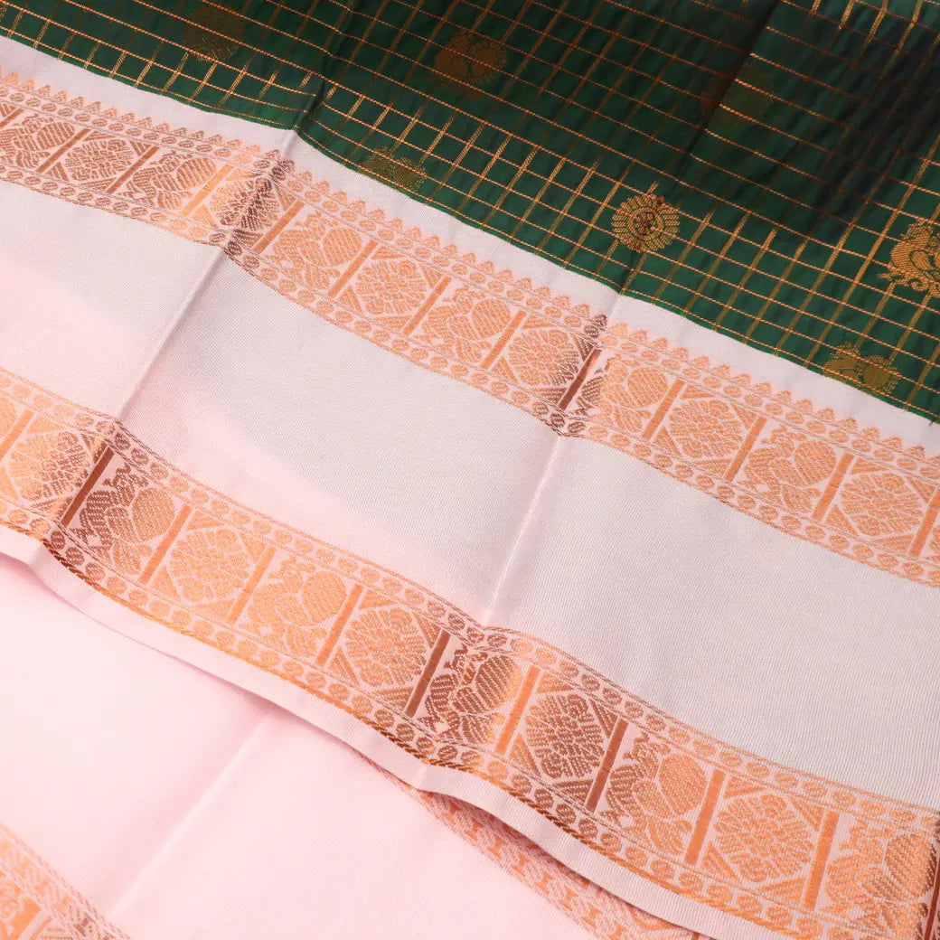 Green with Light Baby Pink Art Silk Saree