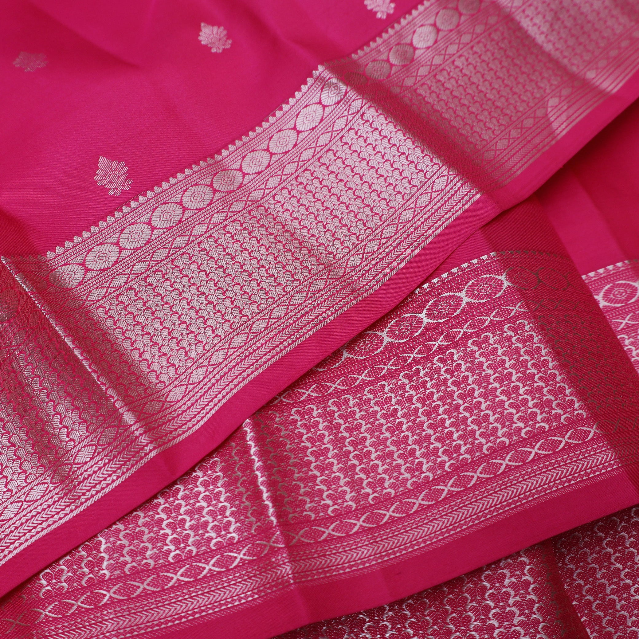 Pink Colour Gold Zari Yuvana Semi Soft Silk Saree